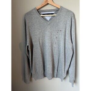 New Tommy Hilfiger Jumper Mens Medium Grey Long Sleeve Logo